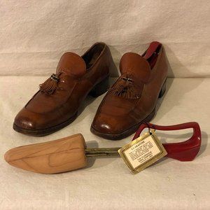 Size 8D Men's Florsheim Imperial Wingtip Tassel Brown Loafers W/ Shoe Trees